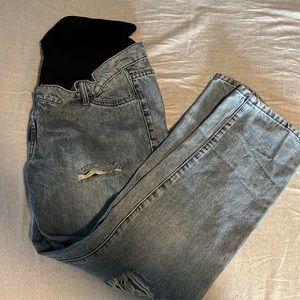 MATERNITY - distressed, wide leg jean from SHEIN